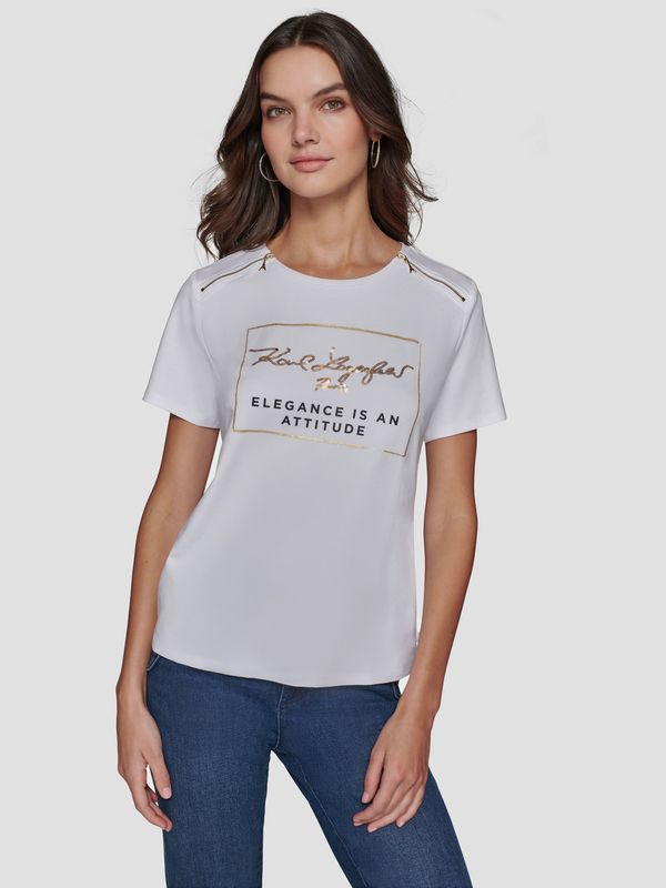 Polera con diseño de cremallera en los hombros