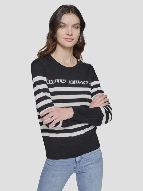Sweater de rayas con broches