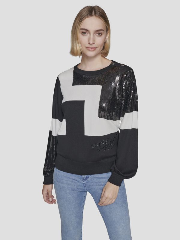 Sweater con materiales mixtos