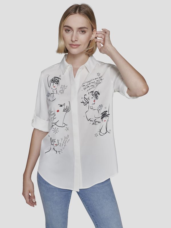 Camisa de popelina con dibujo gráfico