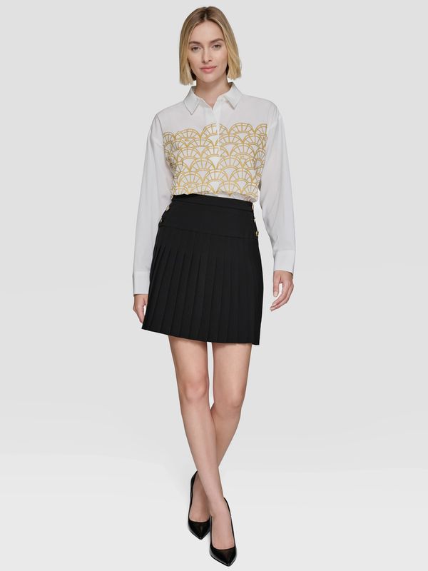 Camisa brillante con lentejuelas y diseño de abanico