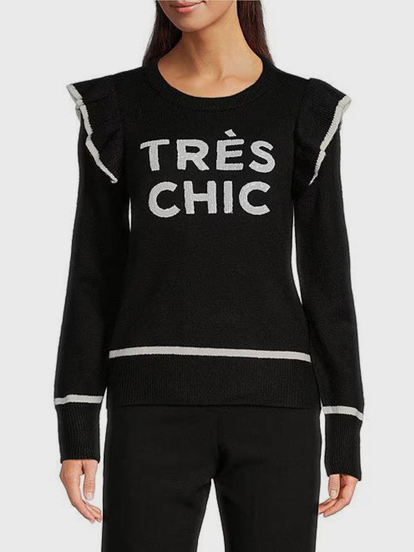 Sweater tres chic con volantes
