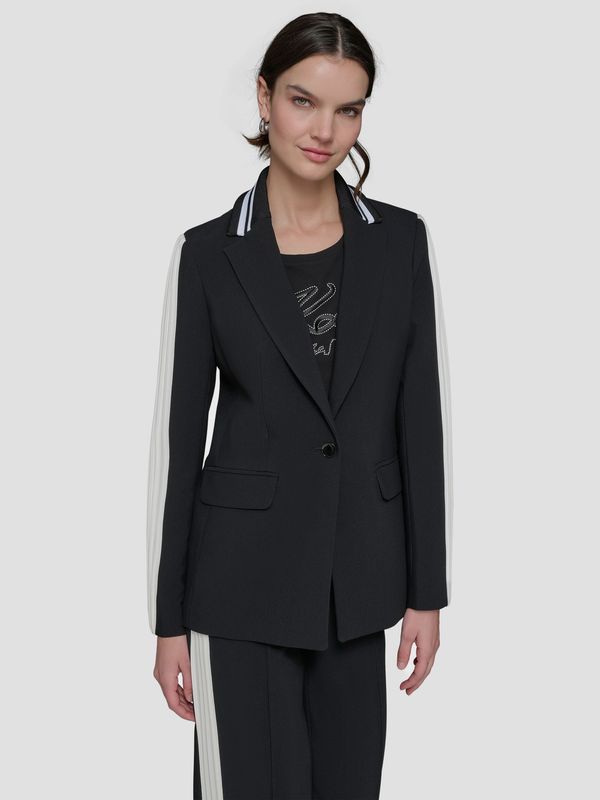 Blazer con ribete en contraste plisado