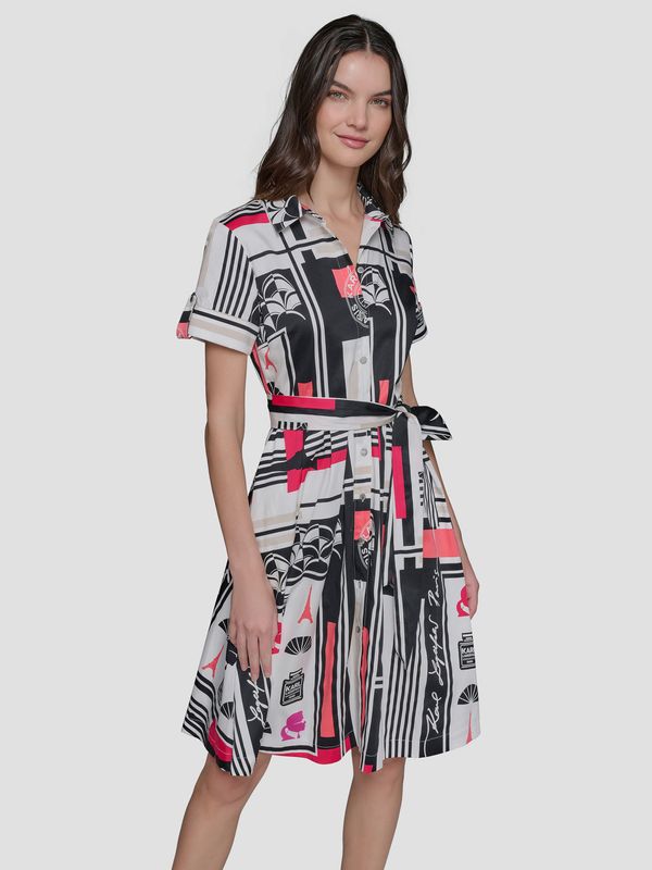Vestido estampado de mangas cortas