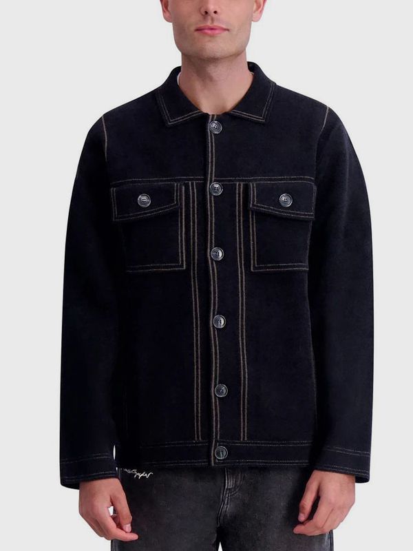 Chaqueta de punto con ribetes en contraste