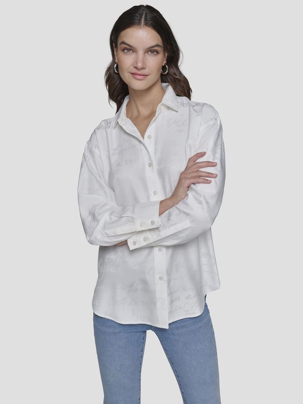 Camisa overzise con estampado tonal
