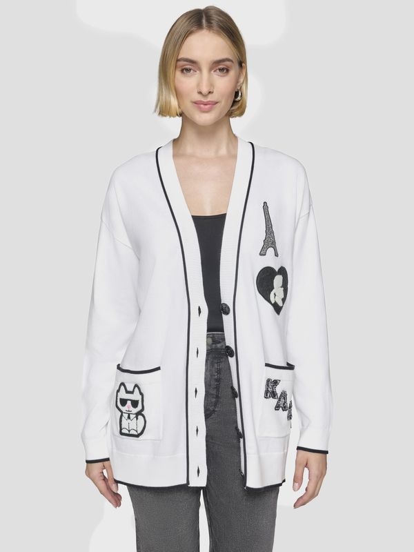Sweater cárdigan con parches