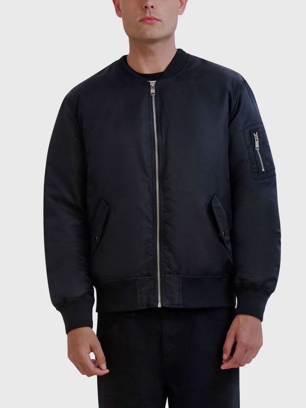 Chaqueta bomber de nylon con cierre completo