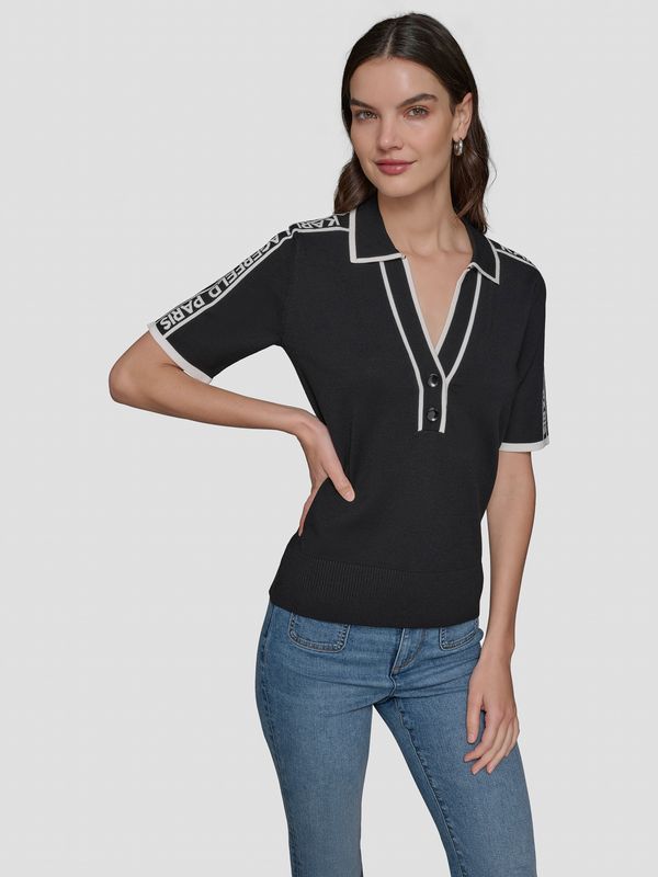 Sweater tipo polo con logotipo