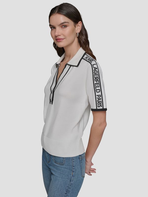 Sweater tipo polo con logotipo