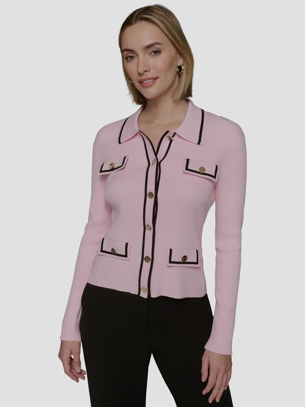 Cárdigan con ribetes en contraste