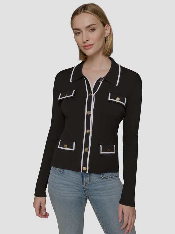 Cárdigan con ribetes en contraste