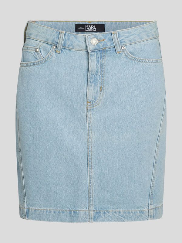 Falda denim con logo block