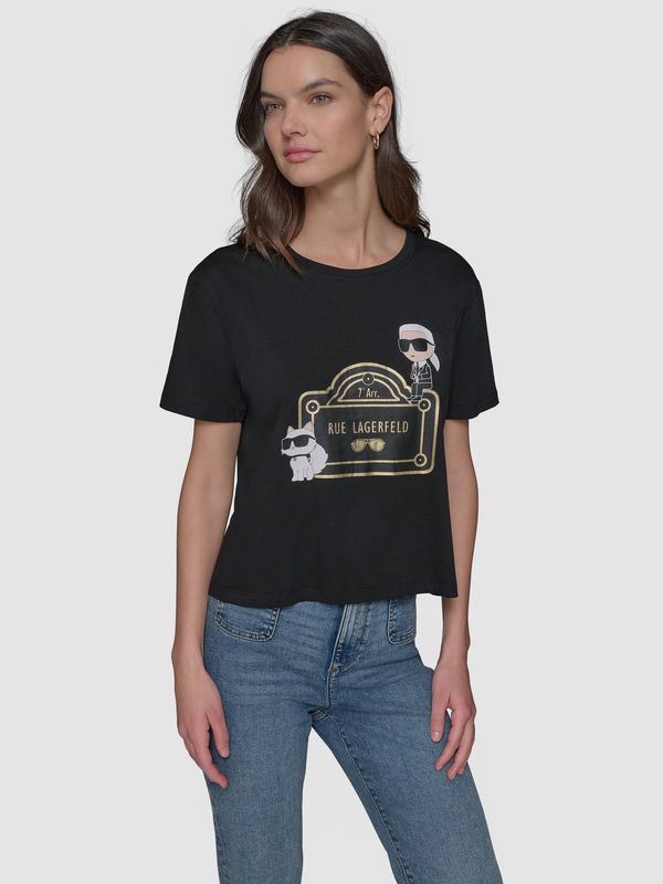 Polera crop con estampado Rue Lagerfeld