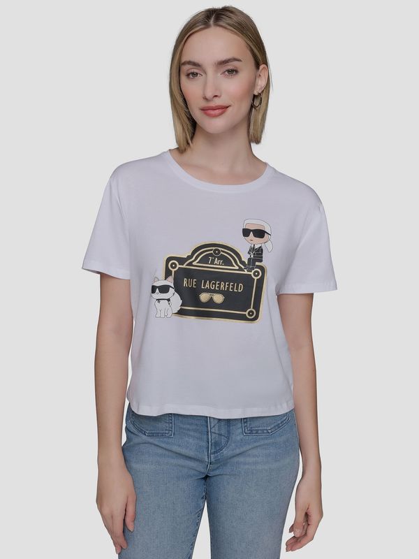 Polera crop con estampado Rue Lagerfeld