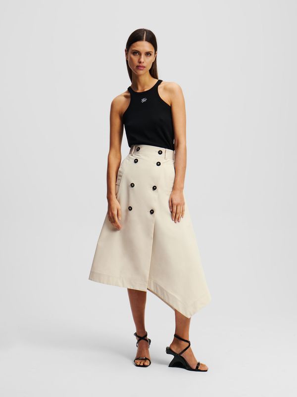 Falda trench de sarga de algodón