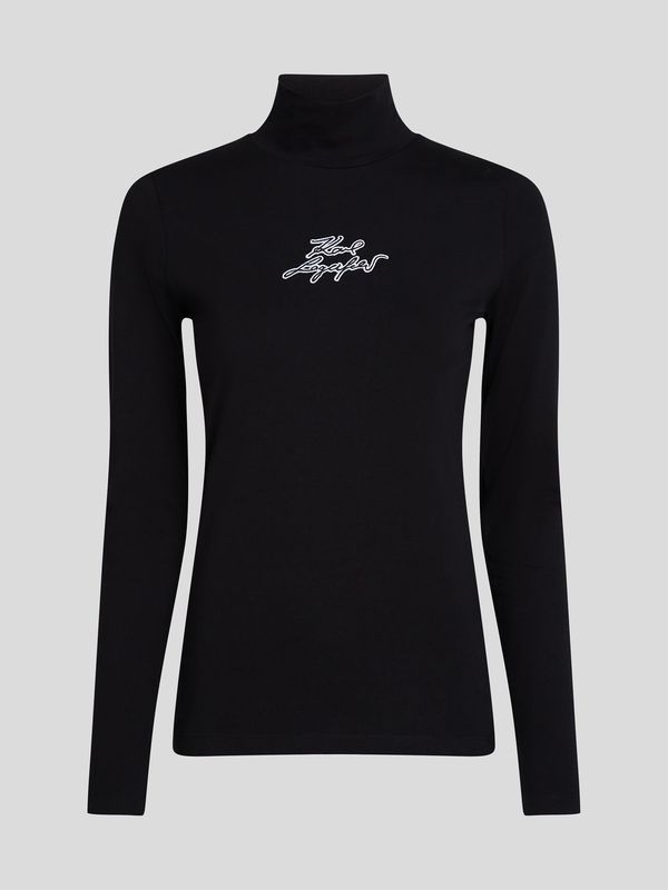 Polera con cuello alto y logotipo bordado