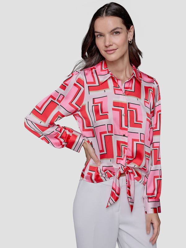 Camisa estampada con lazo