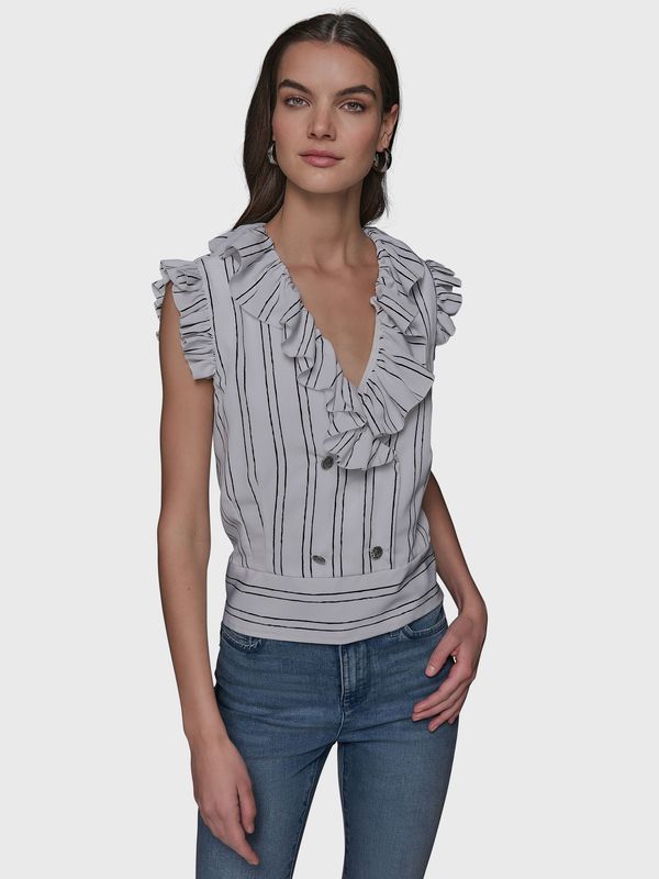 Blusa crop con estampado de rayas