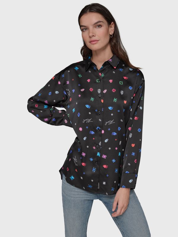 Blusa estampada de manga larga