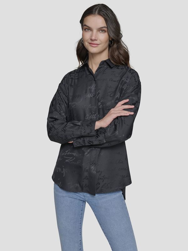 Camisa overzise con estampado tonal