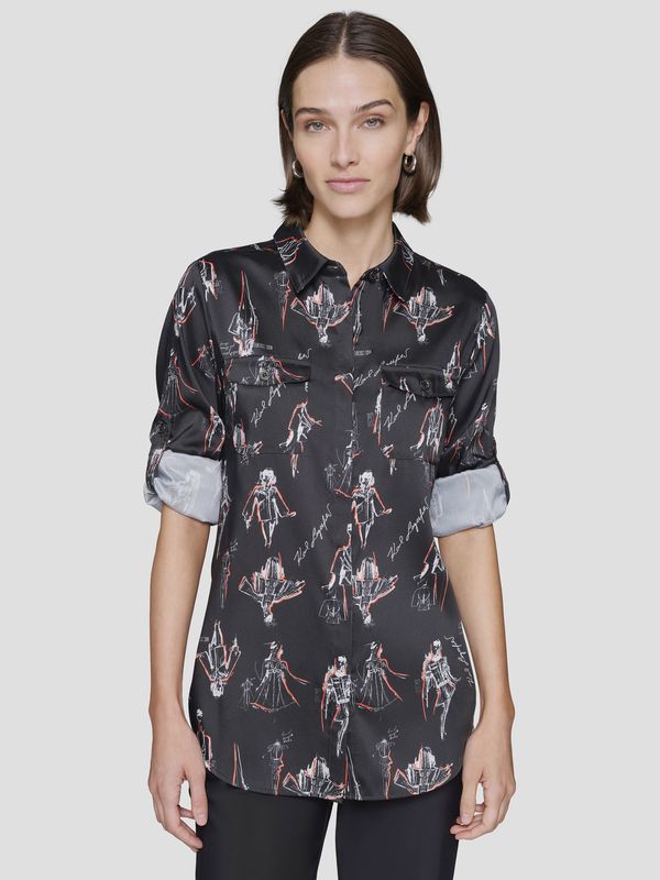 Camisa estampada manga larga