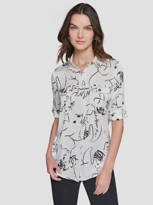 Camisa estampada manga larga