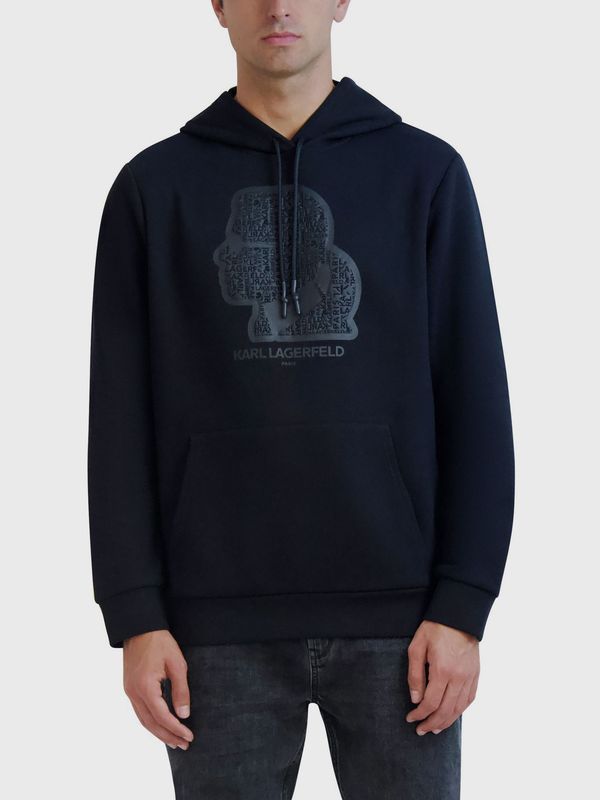 Polerón con gorro con gráfico de perfil