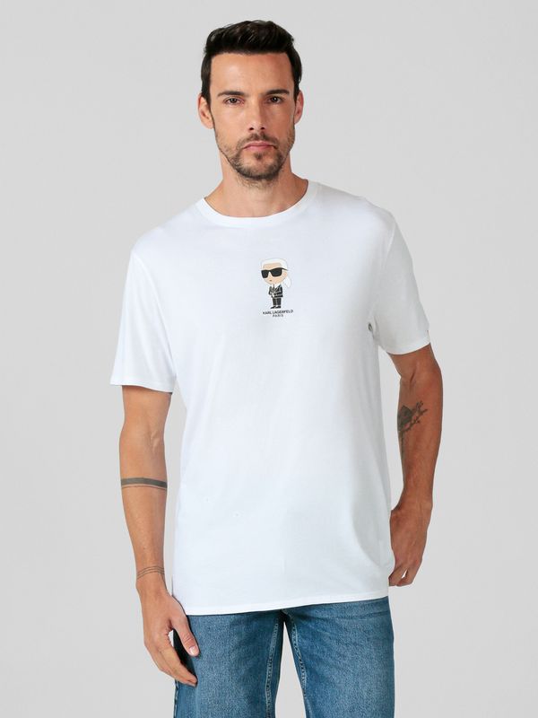 Polera con estampado gráfico afelpado de Karl