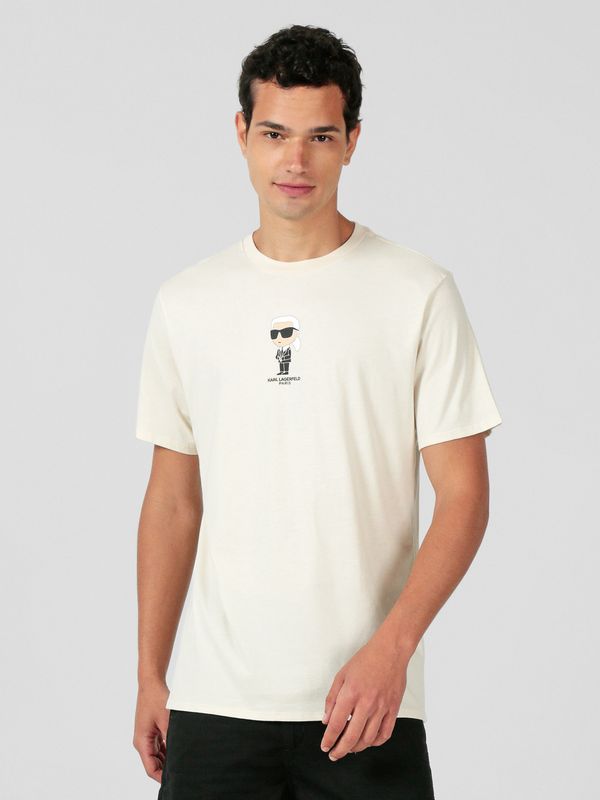 Polera con estampado gráfico afelpado de Karl