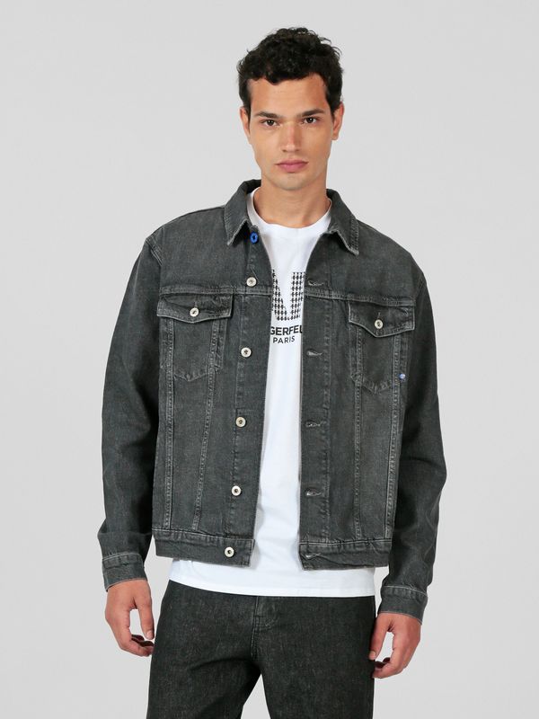 Chaqueta regular denim con bolsillo