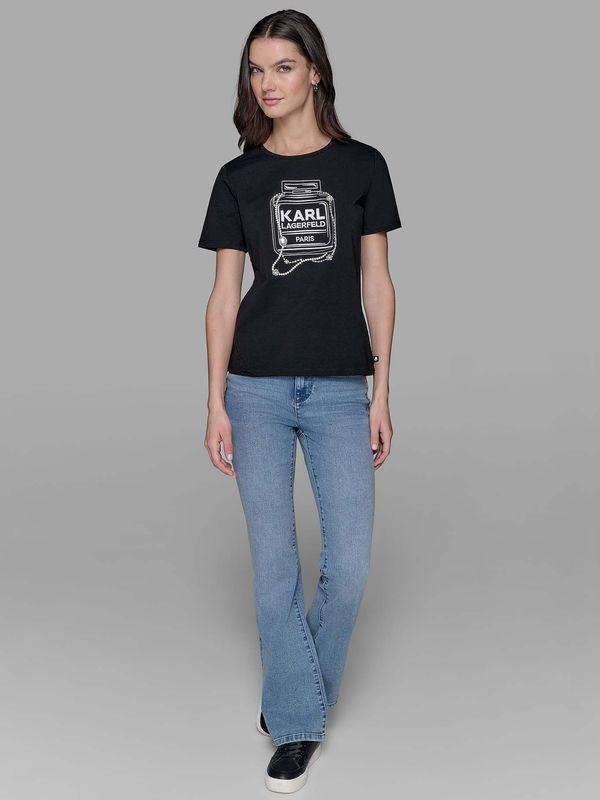 Polera con estampado de perfume Karl