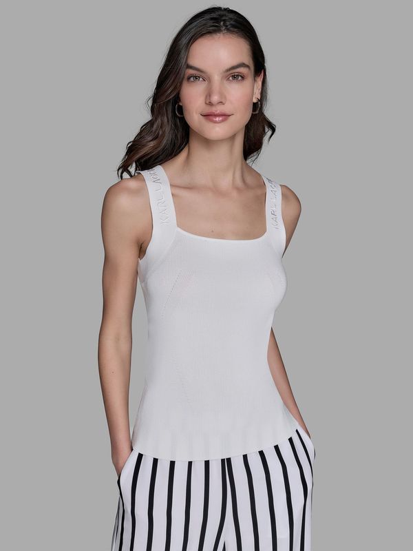 Sweater top sin mangas de tejido de punto