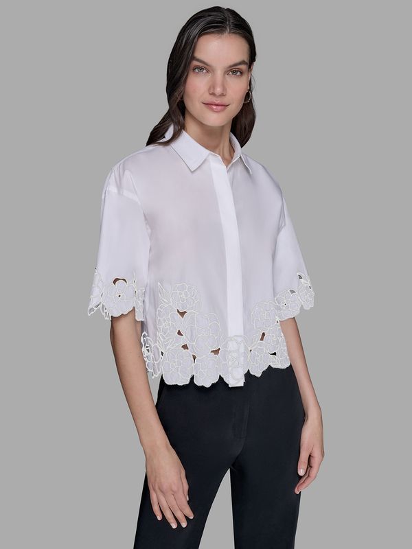 Camisa con diseño de recorte floral