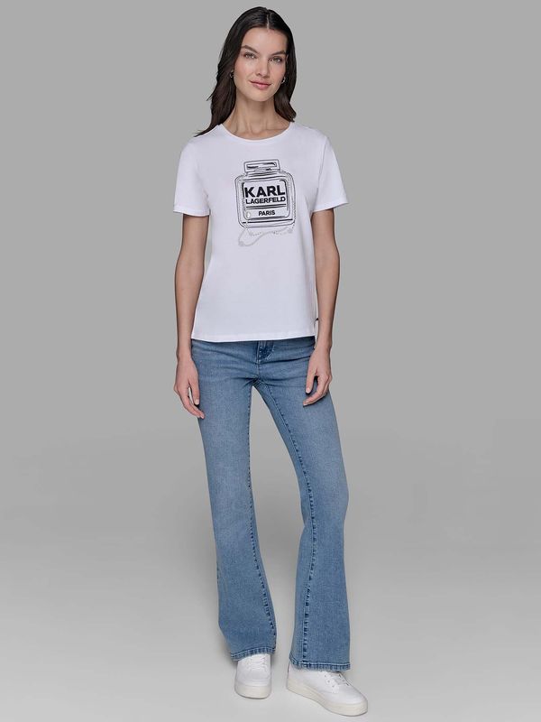 Polera con estampado de perfume Karl