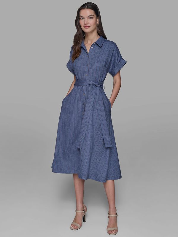 Vestido camisero de lino