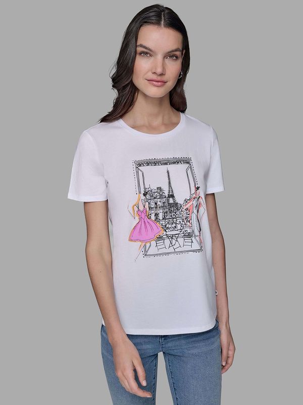 Polera con estampado de escena de parisina