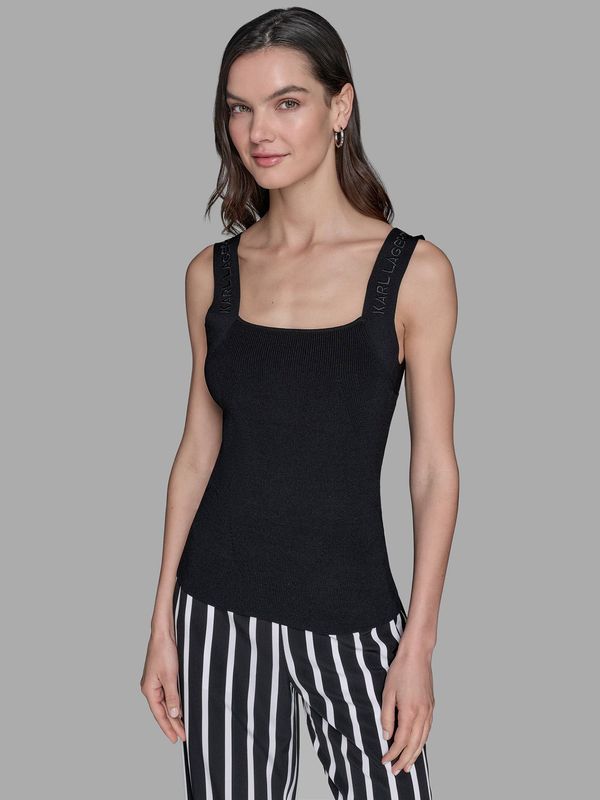 Sweater top sin mangas de tejido de punto