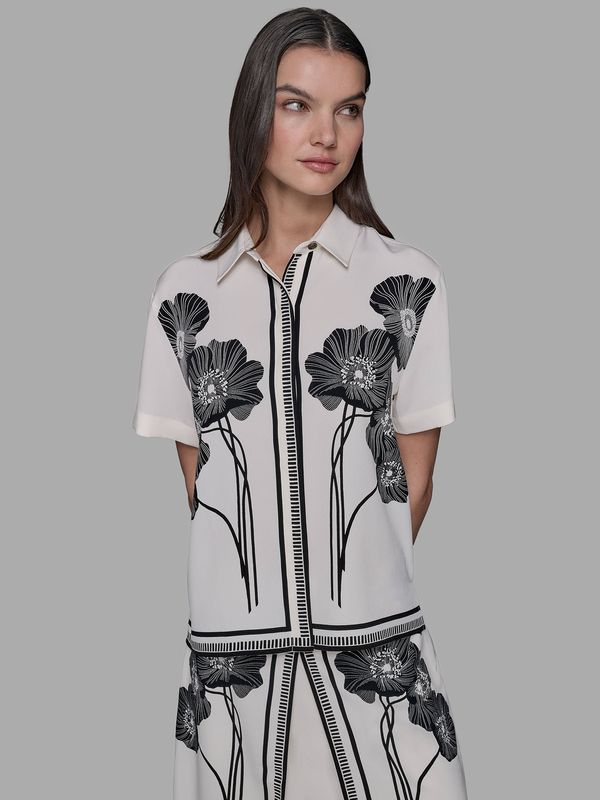 Camisa manga corta con estampado floral