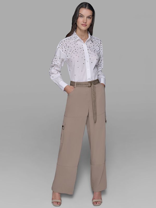 Pantalón cargo con cinturón incorporado