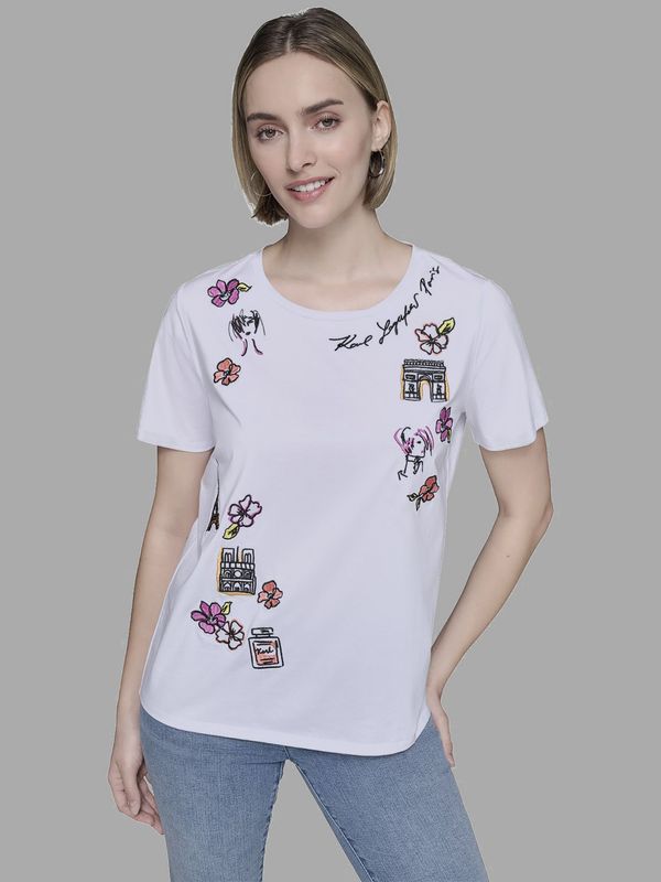 Polera con bordados gráficos
