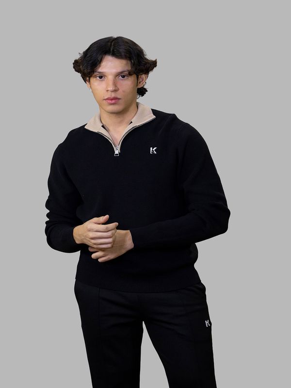 Sweater de cuello alto con media cremallera